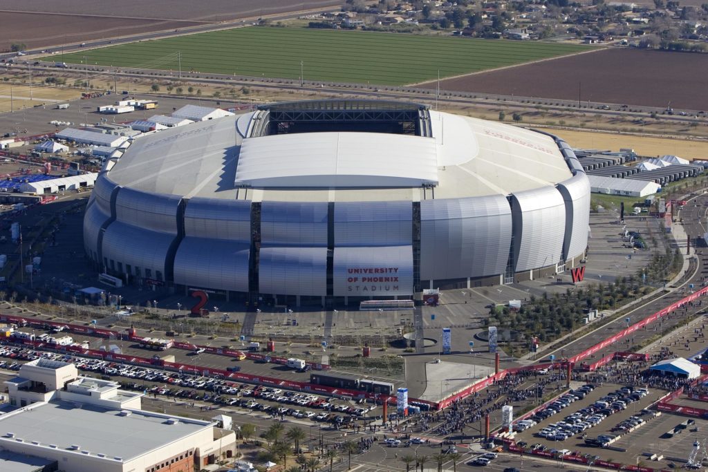 University of Phoenix stadium, site of this years Super Bowl.